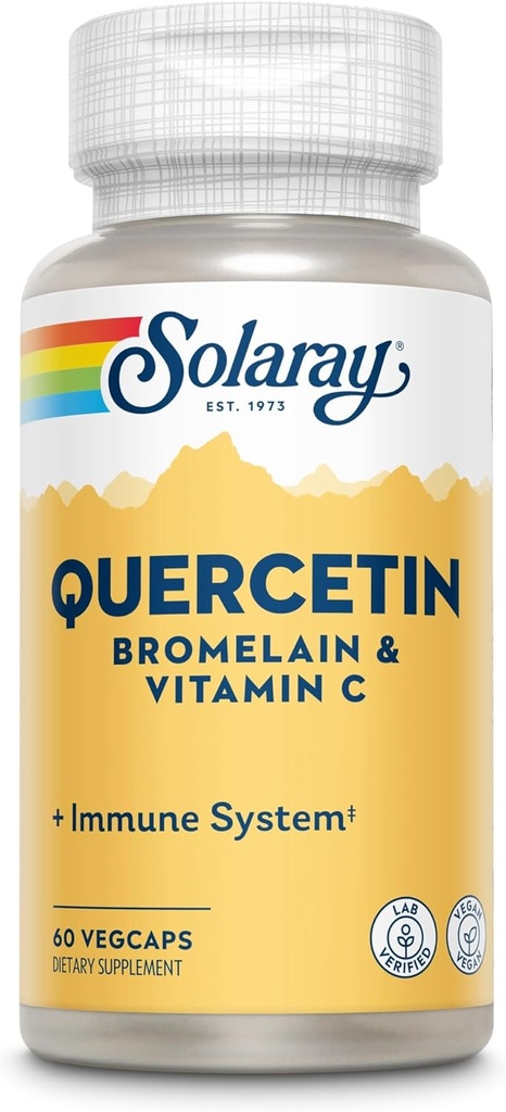 SOLARAY Quercetin、Bromelain&ビタミンC、60ベジキャップ
