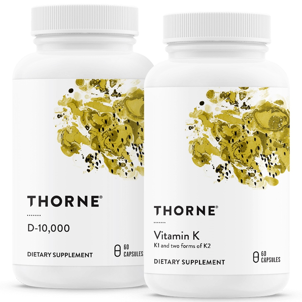 THORNE - 骨の健康バンドル - ビタミンD3&ビタミンK - 健康な骨、歯筋肉、心血管、免疫機能をサポート - 30〜60サービング