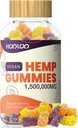 HOOLOO Hemp Gummies, Vegan, 2 Pack (Vegan-1,500,000mg, Juicy Orange,Grape,Peach)