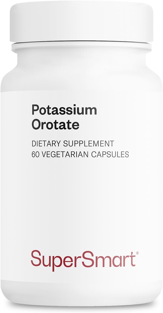 1日あたりのスーパースマートカリウムオロットサプリメント450mg(吸収強化) - 乳酸カリウム | 非GMO&グルテンフリー - 60ベジタリアンカプセル