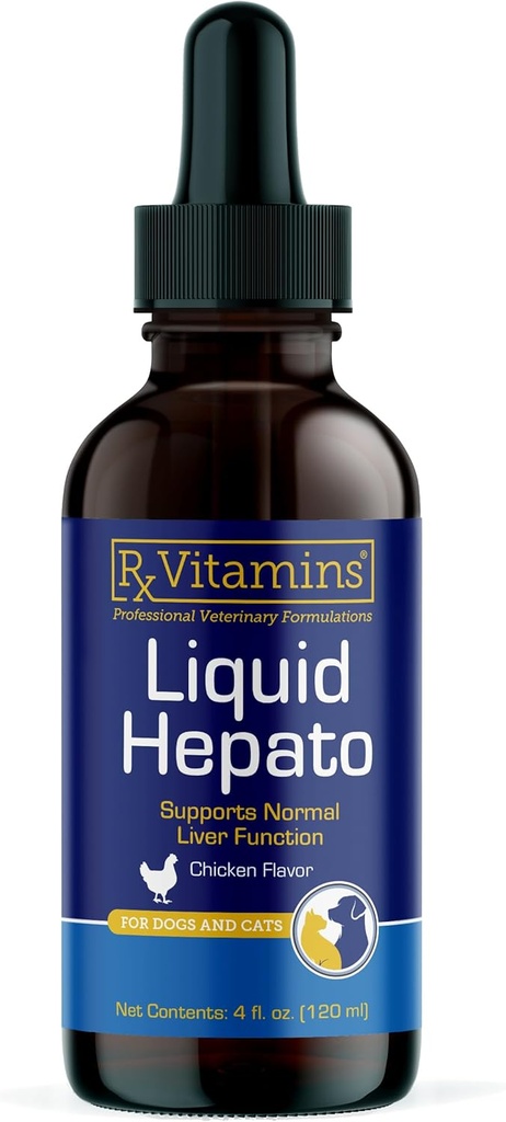Rxのビタミンの液体のHepato -ミルクの乳牛のエキスが付いている液体の肝臓サポート補足-ビタミンBの複合体と高められる肝性の犬の補足-鶏の味(4oz)