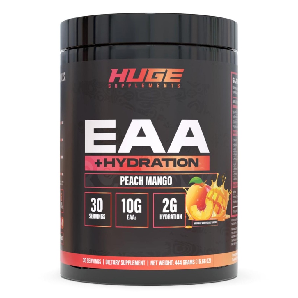 巨大な EAA の補足、最も高く評価される必須のアミノ酸の粉、12.8g EAAs 及びサービングごとの 8g BCAAs、筋肉成長、回復及び性能(ビーチ マンゴ)