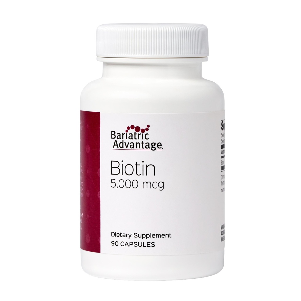 美容液の利点 ビオチン5,000 mcg - 胃外科患者 - 消化しやすいミニカプセル - ビオチンサプリメント - 髪、皮膚、爪サポート* - 90カウント