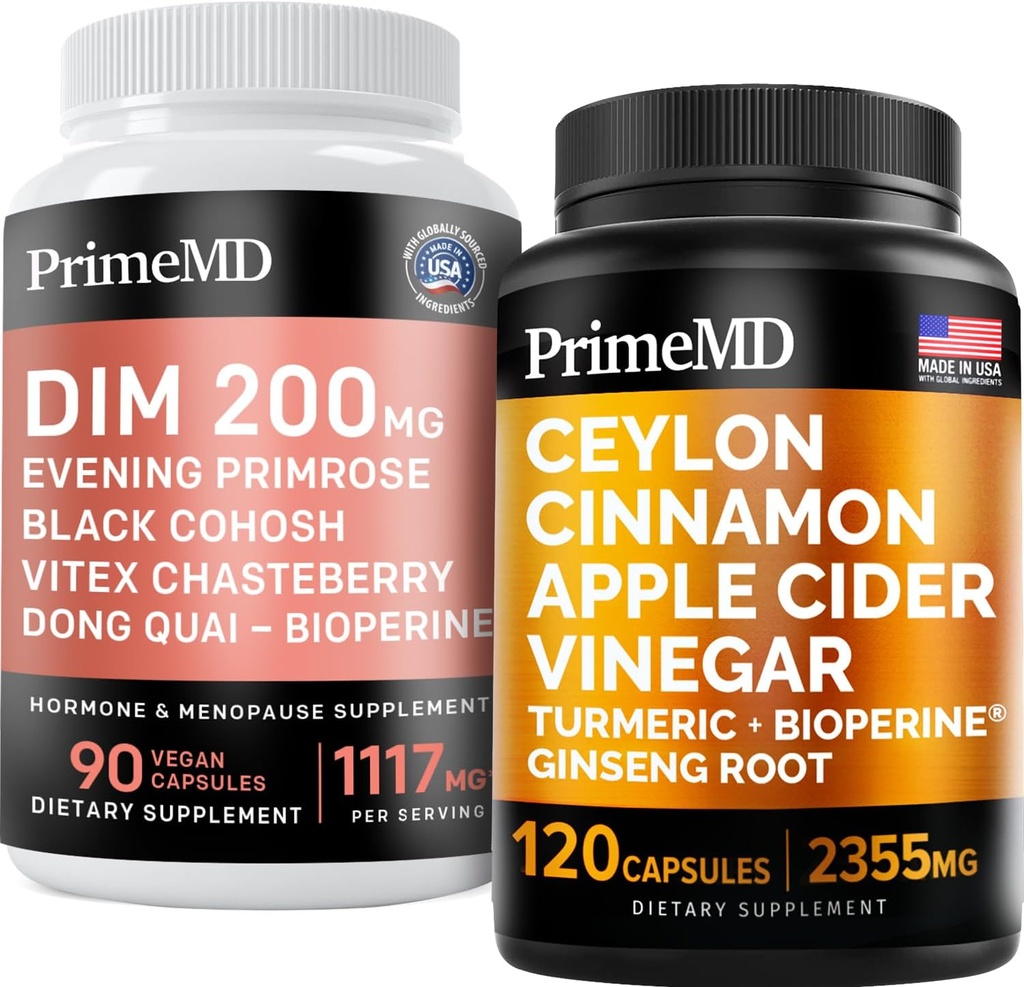 セイロンシナモン(1pk)とメノポーズサポート(1pk)サプリメントバンドル - 心のための強力なビタミン、代謝、ホルモン、および免疫サポート - 非GMO、ビーガン、グルテンフリー