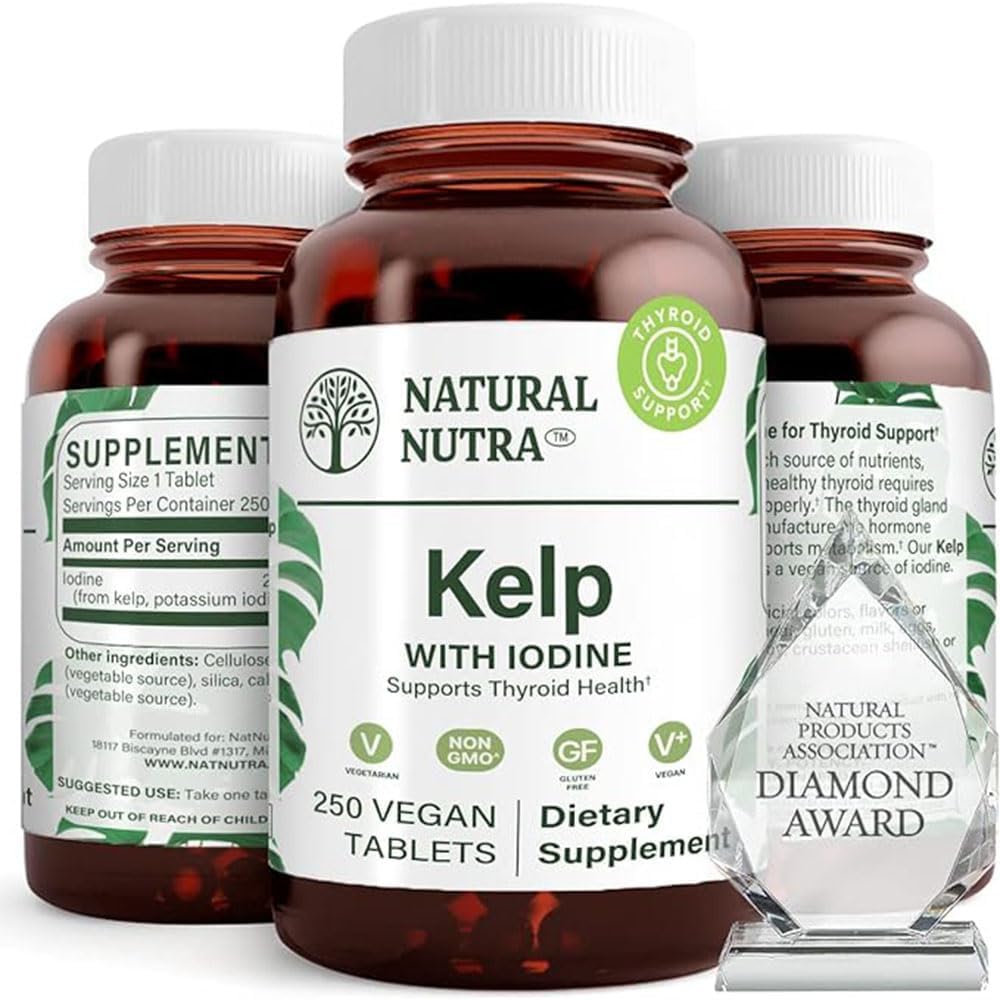 自然なNutra Kelpのヨウ素の甲状腺サポート補足、免疫システムを強化し、Metabolism、Vegewel Sea Kelp、非GMO、大西洋の Sourced Seaweedのエキス、225 mcg、250のタブレット(パッケージ2)