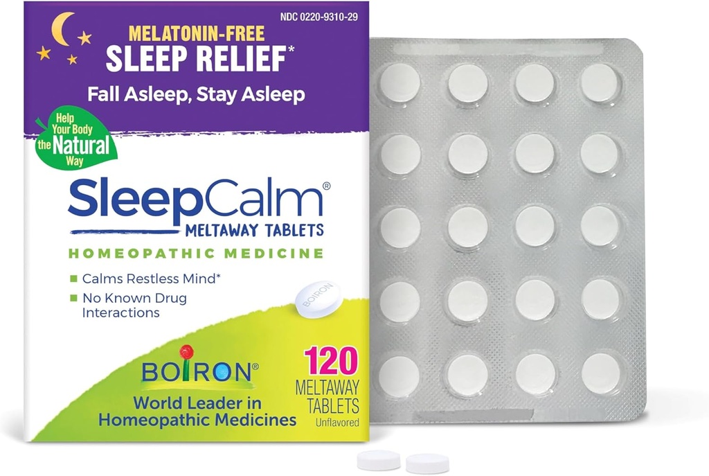Boiron SleepCalmは、深み、リラックス、残りの夜間の睡眠のための睡眠補助金を錠剤にします - Melatonin-Freeと非習慣形成 - 120カウント