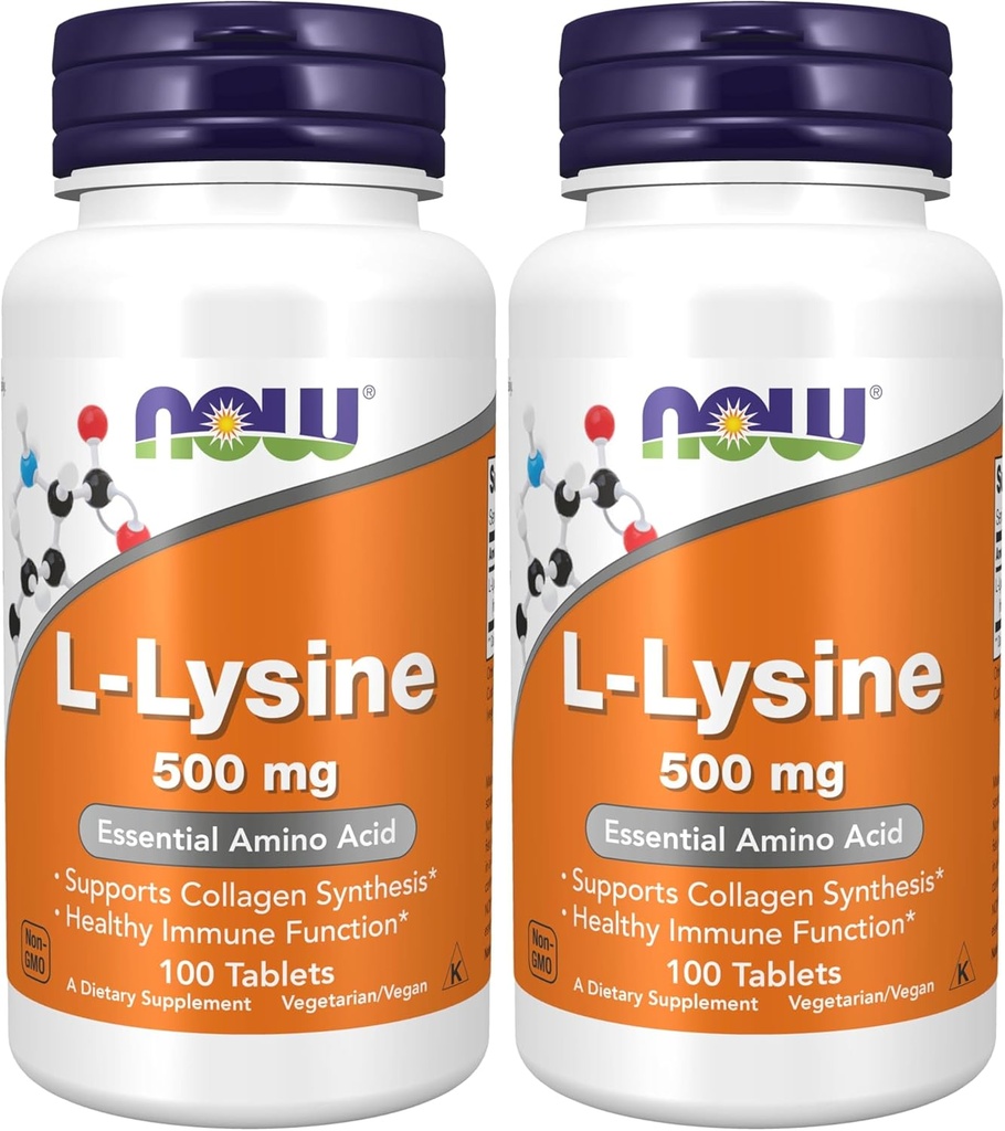 NOWの補足、L-Lysine (L-Lysineの塩酸塩) 500のmgのアミノ酸、100の計算(パッケージ2)