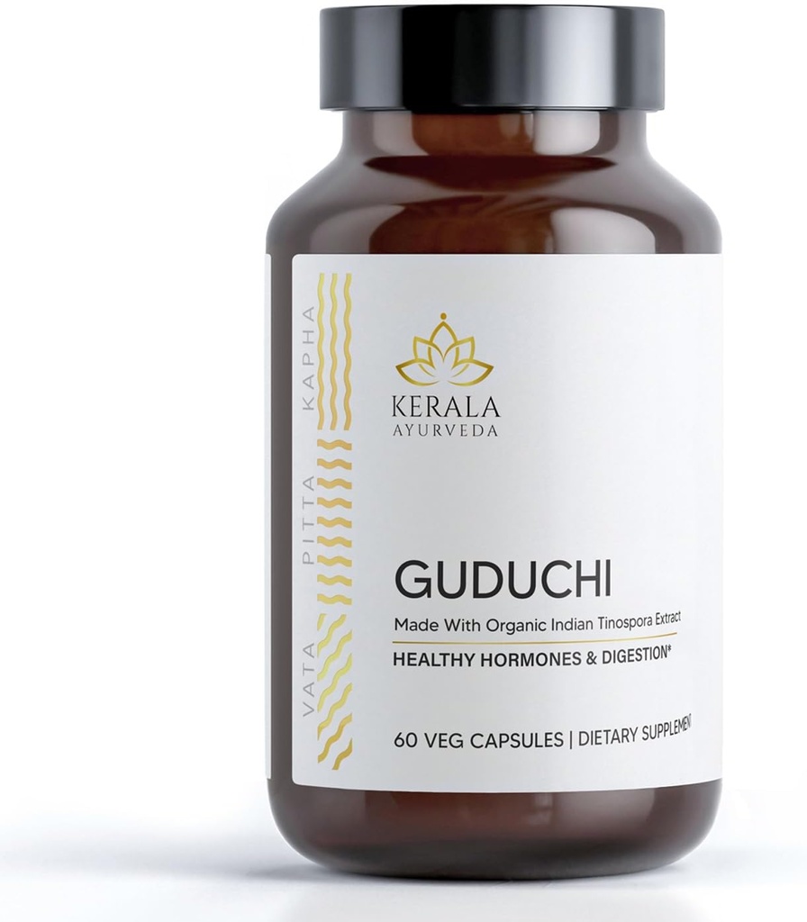 Kerala Ayurveda Guduchiの草のカプセル | 免疫システム機能および健康のための草の補足 | サポート 細胞の防衛 | 全面的な健康および井戸のための自然なspeport - 60 の計算