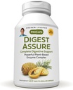 ANDREW LESSMAN Digest Assure 180 Capsules - Comprehensive Blend of Powerful Natural Enzymes to Support and Enhance Digestive Health, Vegetarian-Sourced Enzymes, Small Easy to Swallow Capsules
