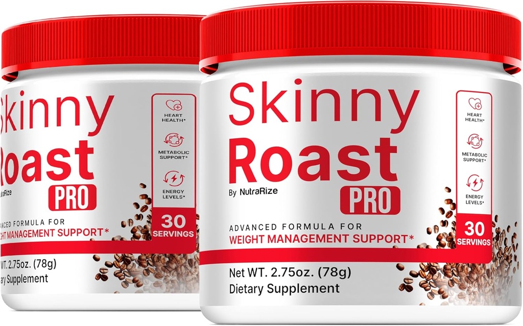 (2 Pack) Skinny Roast Pro - Premium Powder Formula for Overall Health & Fitness, SkinnyRoast Pro to Support Healthy Lifestyle & Maintain Energy, Official Skinny Roast Pro In A Jar Review (60 Servings)