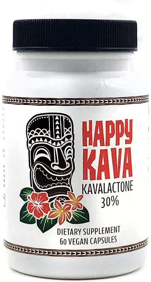30%のKavalactoneのカバのエキスのカプセル(60のカプセル)