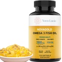 NovaGold オメガ 3 魚油 - 2000mg 高強度 EPA DHA サプリメント - ブルプレス、ソフトゲルを飲みやすい - 心臓、脳、関節、免疫、皮膚をサポート - 非GMO - 120 液体カプセル