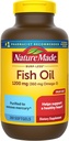 Nature Made Burp Less Fish Oil Omega 3 サプリメント, 1200 mg Softgels, Omega 3 健康的な心サポートのための魚油, 200 Softgels, 100 日の供給