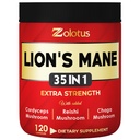 Zolotus 35 で 1 ライオンズ マネ茸カプセル コルディプス, レイシ, エルダーベリー, Ashwagandha, Panax Ginseng - 120 カウント
