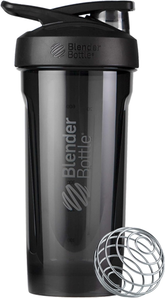 BlenderBottle Strada Tritan Shaker ボトル ととも に locking Lid, 28-Ounce, ブラック