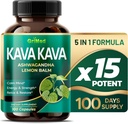 グリメドカバカバ19,700mg - X 15アシュワガンダレモンバームとパワー - 強度、リラックス、復元、カルム - アメリカ製 (100 カウント)