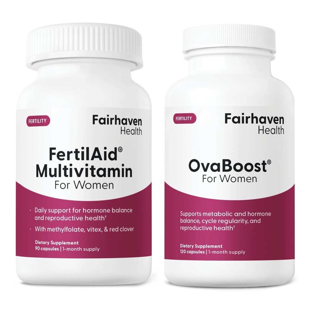 女性のためのFertilAid&Ovaboostコンボ、女性の生殖能力の補足及びmyo-Inositol、Vivtex及びビタミンはOvulation、周期の規則性及び卵の質、1か月の供給を支えます