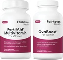 女性のためのFertilAid&Ovaboostコンボ、女性の生殖能力の補足及びmyo-Inositol、Vivtex及びビタミンはOvulation、周期の規則性及び卵の質、1か月の供給を支えます