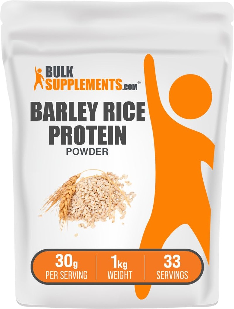 BulkSupplements.com Barleyライスプロテインパウダー - ビーガンプロテインパウダー、スポーツ栄養 - 風味が悪い&酪農場無料、30g /サービング、1kg(2.2ポンド)(パッケージ1)