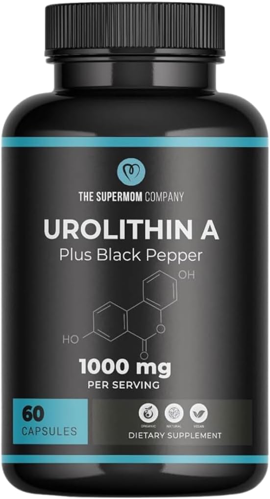 Urolithin Aプラスブラックペッパー栄養補助食品 - サービングあたり1000mg、60野菜カプセル