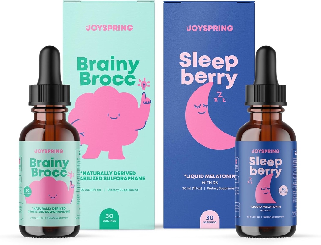 JoySpring SleepBerry Liquid Melatonin and Sulforaphane Supplement for Kids