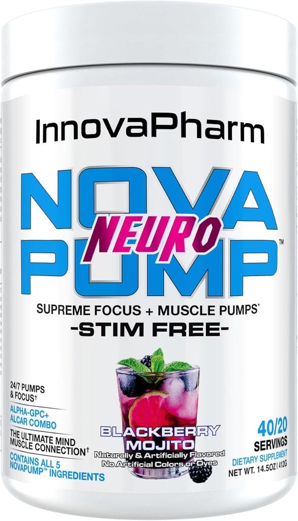 InnovaPharm NOVAPUMP Neuro (BlackBerry Mojito) パウダー - 14.5 オウンス