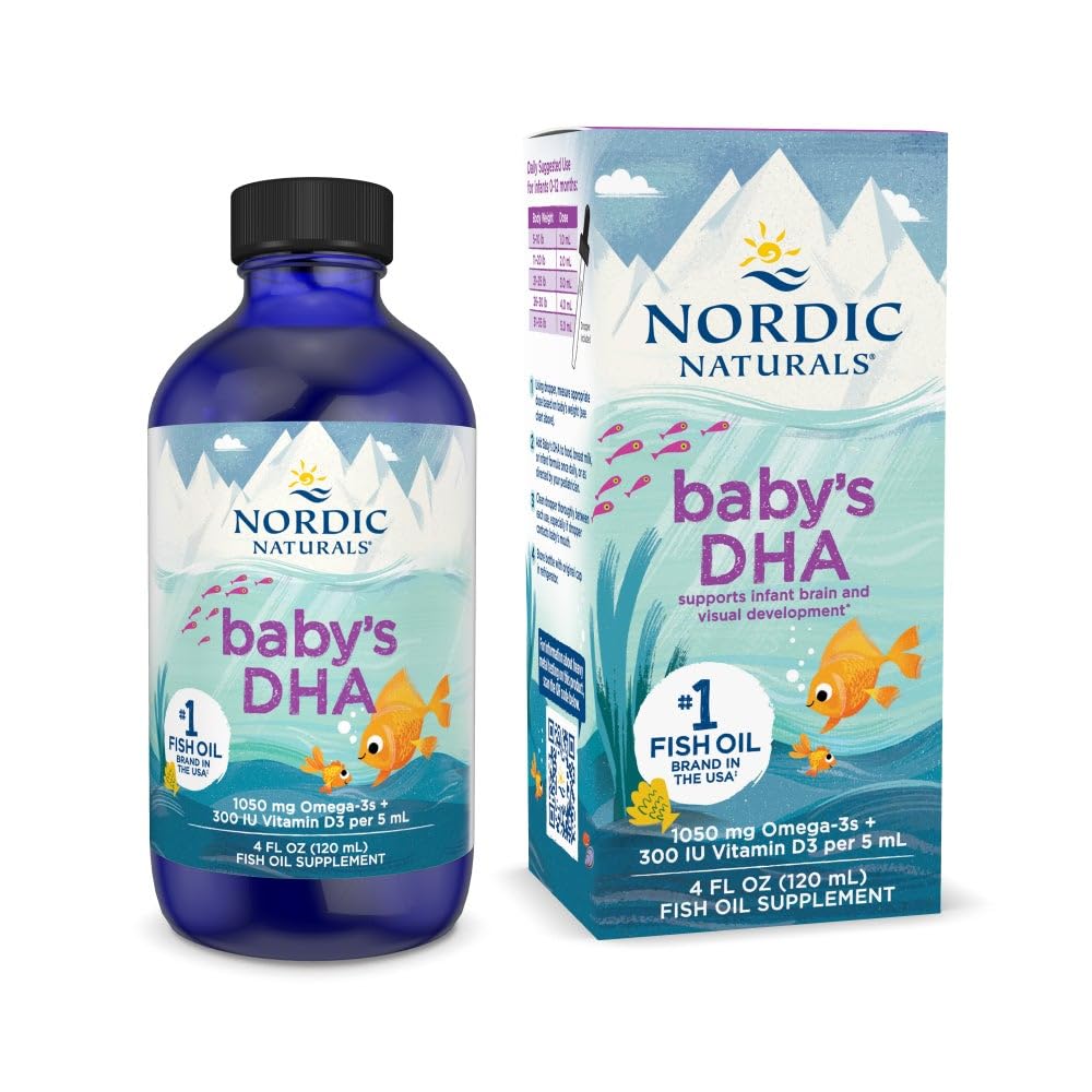 ノルディックナチュラルズ 赤ちゃんのDHA、アンフレーバー - 4オンス - 1050 mg Omega-3 + 300 IUビタミンD3 - 赤ちゃんの脳、ビジョン、神経系開発をサポート - 非GMO - 5月の品種をサービング