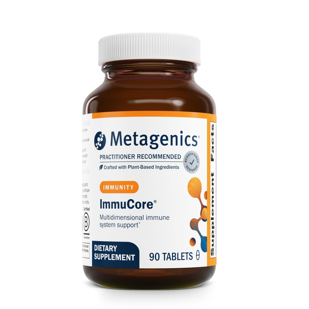 Metagenics ImmuCore - ビタミンC&D3、亜鉛、セレン&マッシュルームエキス* - 抗酸化&呼吸サポート* - 非GMO、グルテンフリー - 90錠
