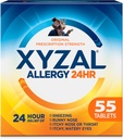 Xyzal 24時間のアレルギーの救助の薬、元の規定の強さのAntihistamine、LevocetirizineのDihydrochlorideのタブレット5のmg、55の計算