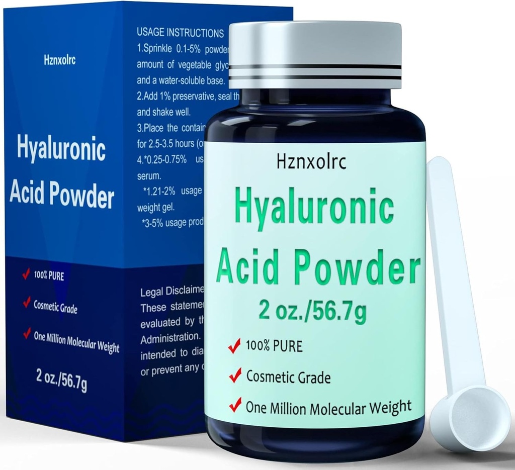 2 oz Hyaluronic 酸の粉、56.7 グラム、高い分子量、100% の純粋で、スキン ケアのための優れた Hyaluronic 酸の粉、ビーガン、水溶性