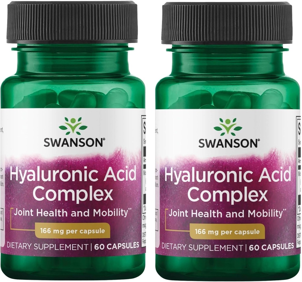 Swanson Hyaluronicの酸の複合体166のmg 60の帽子(2のパック)
