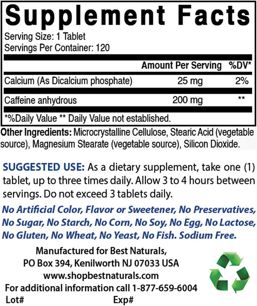 最高の自然カフェイン200mg及びベタイン無水粉1ポンド