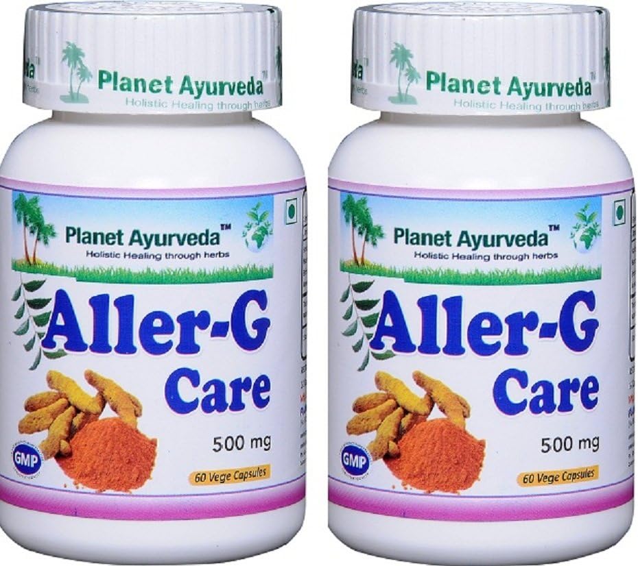 惑星のアーユルヴェーダ アレル G の心配、500mg のベジのカプセル - 2 つのびん