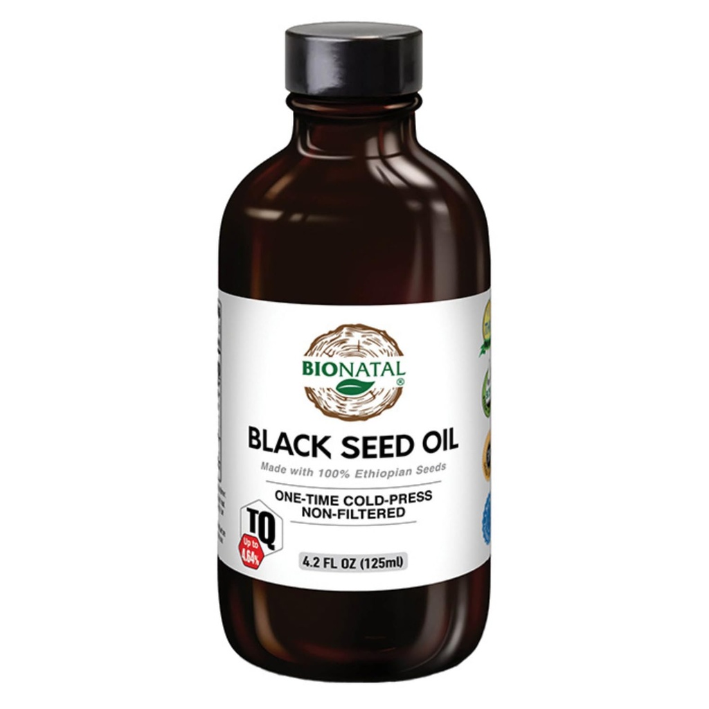 BioNatal Ethiopianの黒の種のオイル4.2ozガラス–風邪は黒いCuminの種油、Unrefined及び非Filteredの4.64%まで-サポート免疫システム、消化及び接合箇所を作り出します
