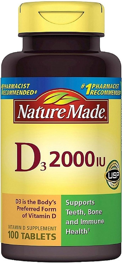Nature Made Vitamin D3 2000 IUは100 eaを錠剤にします(11のパック)