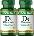 Nature's Bounty Vitamin D3、免疫と骨サポート、5000IU、急速なリリースSoftgels、150 Ct(パッケージ2)