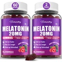 大人のためのメラトニンのグミー20mg - L-テアニン、マグネシウム、オメガ3、MSM、D3&亜鉛の最高の強さのメラトニンのグミ - 非習慣の形成、ビーガン、非GMO、自然な混合された果実味