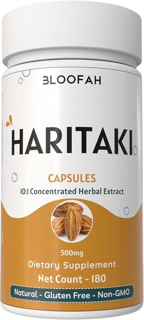 Haritakiのフルーツは500mg   10:1のエキスの自然なハリタキの粉(Terminaliaのchebula)を 非GMOのグルテンフリーの草の補足 ウェルネスのための便利なカプセル(180の計算1のパック)