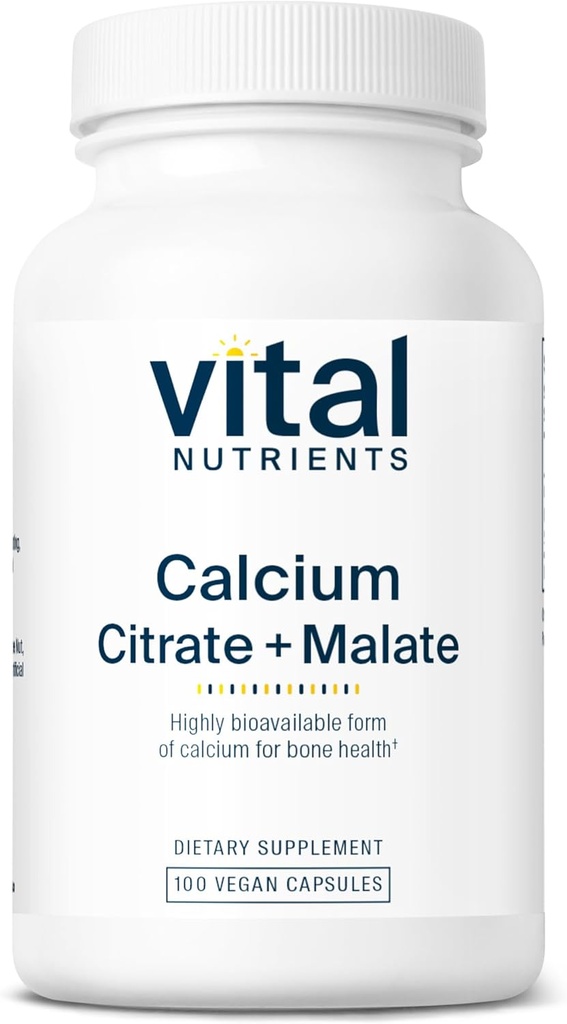 Vital Nutrients Calcium Citrate and Malate Complex 150mg | Vegan Supplement | Support Bone Strength, Muscle and Cardiovascular Health* | Gluten, Dairy and Soy Free | 100 Capsules