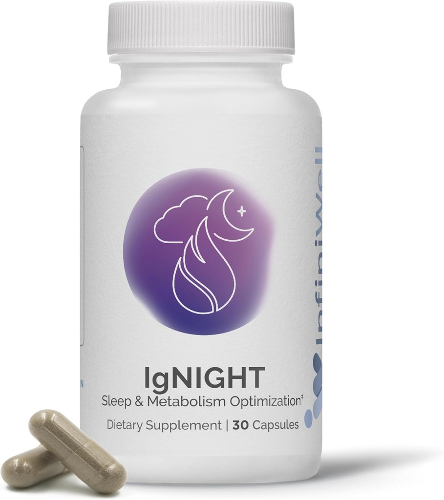 InfiniWell IgNIGHT - Valerian Root & Ashwagandha Sleep Aid with Grains of Paradise メタボリックヘルス - 睡眠中に健康的なメタボリック機能を促進する - (30カプセル)
