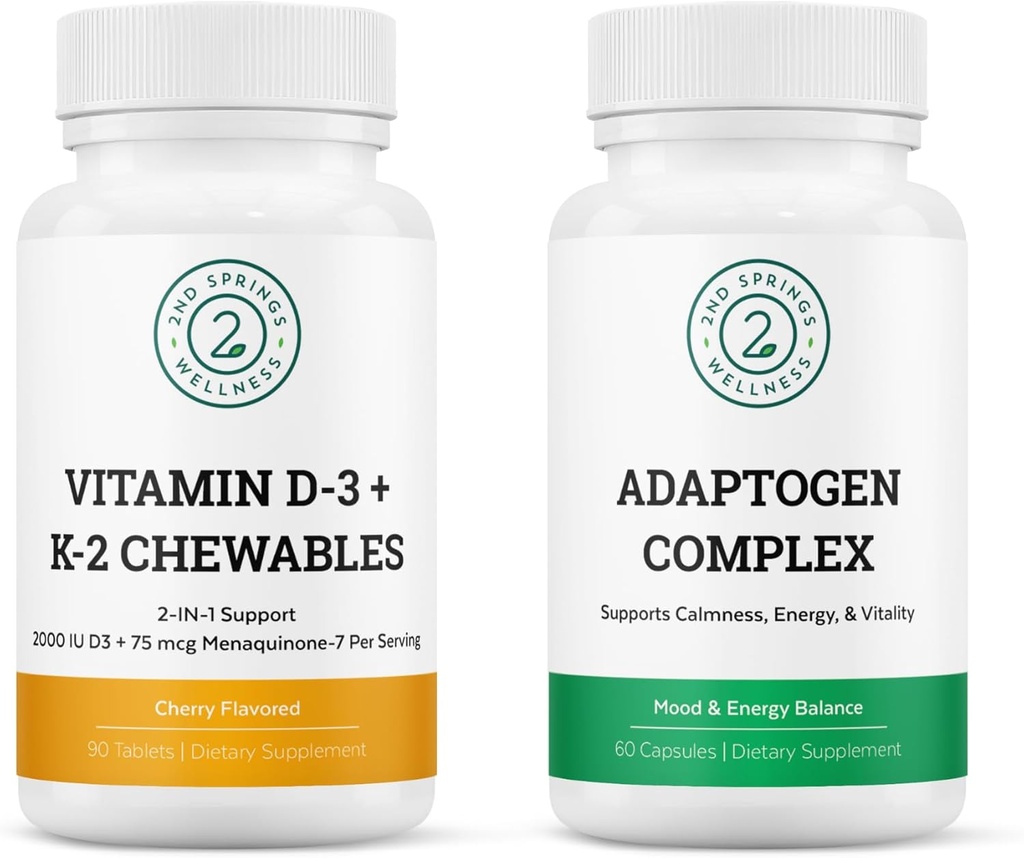 Adaptogen Complex & Vitamin D3+K2 Chewables Bundle