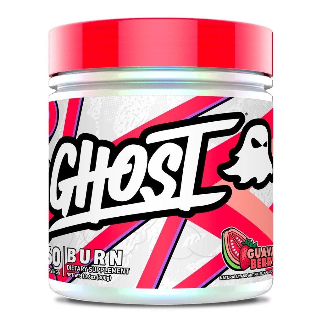 GHOST バーン重量管理パウダー, グアバベリー (60 サービング) - 男性の代謝 & 女性のためのエネルギーサポートサプリメント - ナチュラルカフェイン, L カルニチン & L チロシン - グルテン, 大豆 & 砂糖フリー, ビーガン