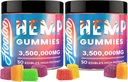 Hemp Gummiesの大きい立方体はベッドタイム サポートのための余分強さ、Unwind、大人のための6つのフルーツの味のChewable Hempのガミーのビタミン、米国で作られる2のパックを詰めます