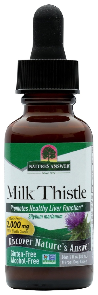 Nature's Answer Milk Thistle Extract | ヘルシーな肝臓機能の促進 | クレンジングとデトックスサプリメント | 非GMO、コーシャ認定&グルテンフリー1oz