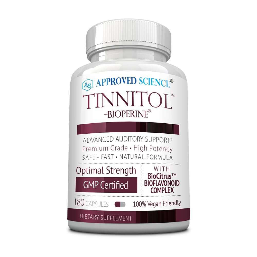 承認された科学 Tinnitol - Tinnitusサポートサプリメント - 耳の消去リング - ブーストインナーイヤーヘルス - 1ボトル - 3ヶ月の供給 - 米国製
