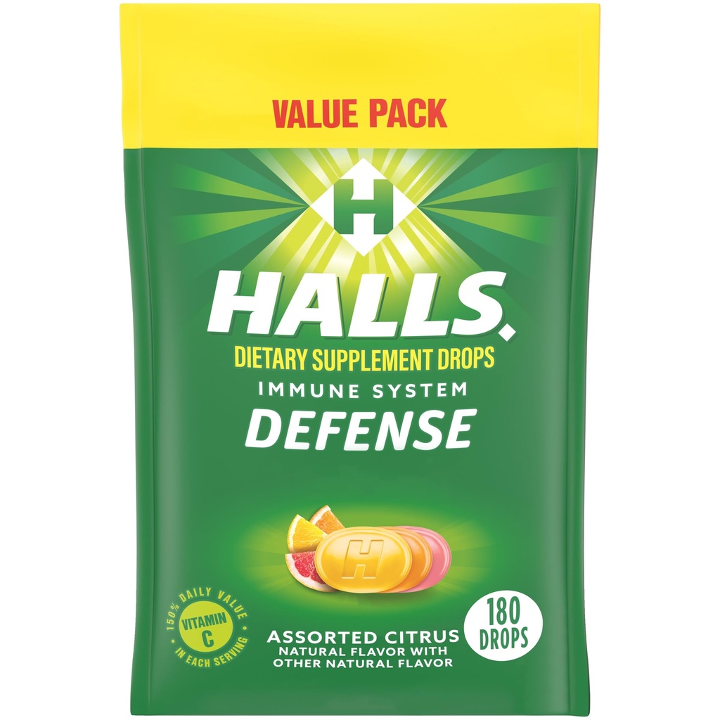 HALLSの防衛はCitrusのビタミンCの低下、価値のパック、180の低下を分類しました