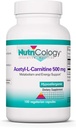 NutricologyのアセチルLカルニチン500mgの補足-Metabolismおよびエネルギー サポート、ALCの自由な形態のアミノ酸、ベジタリアン カプセル- 100の計算