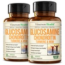 グルコサミンコンドロイチンMSM - グルコサミン硫酸1500mg、コンドロイチン、MSM - 軟骨、関節の健康と柔軟性のための女性と男性のための共同サポートサプリメント - 2パック