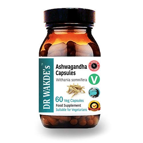 DR WAKDEのAshwagandhaカプセル(インドのGinseng、withania somnifera、60のベジーキャップ、植物ベースのサプリメント、アーユルヴェーダハーブ、すべてのナチュラル、ビーガン)