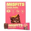 Misfits ビーガンプロテインバー, クッキーバター - 更新レシピ | プラントベース, 低砂糖 & 炭水化物, 高繊維スナック | パック 15